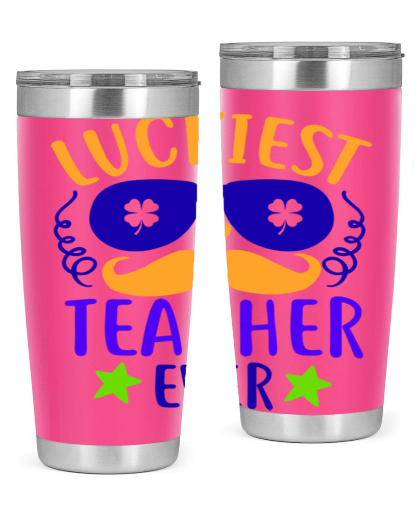 luckiest teacher ever 14#- mardi gras- Tumbler