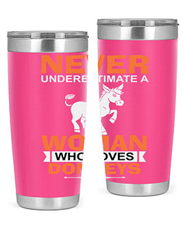 never underestimate a woman who loves donkeys Style 1#- donkey- Tumbler