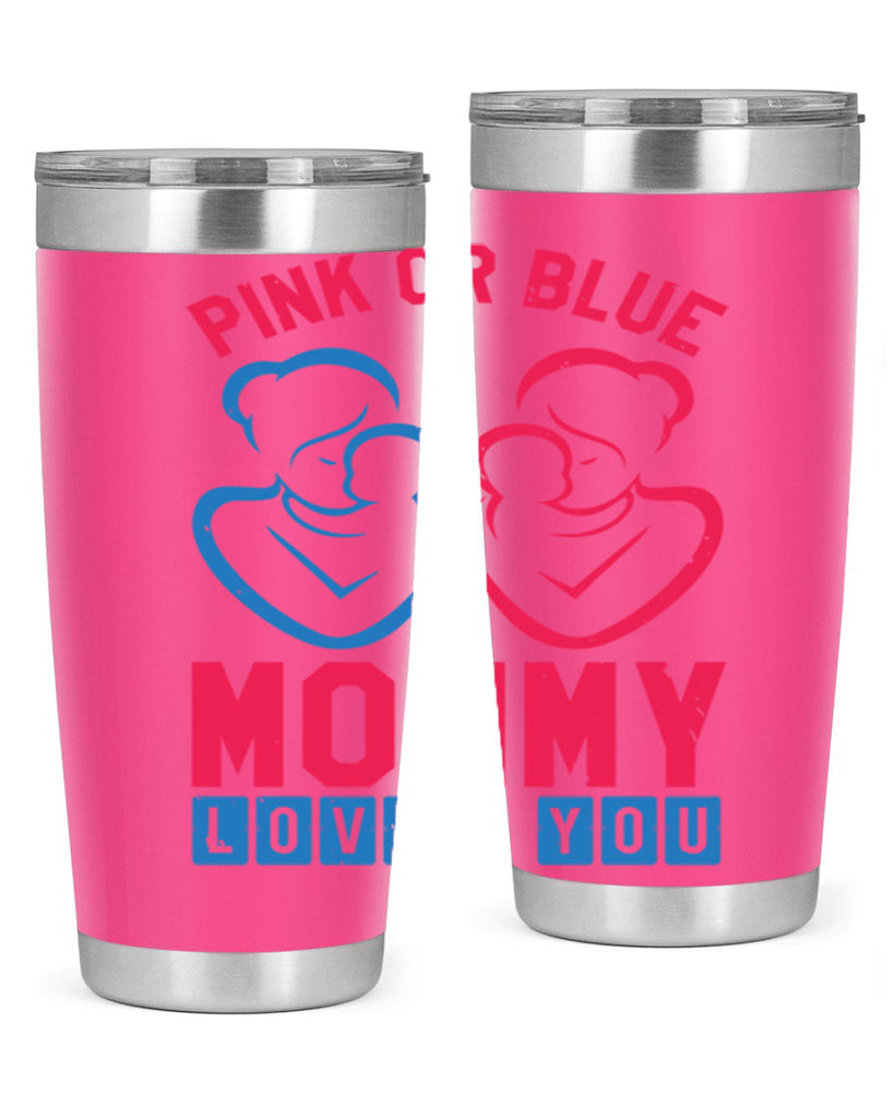 pink or blue Mommy Loves you Style 21#- baby shower- tumbler