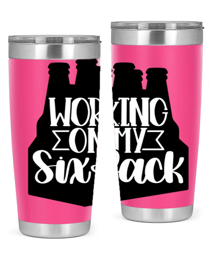 working on my six pack 13#- beer- Tumbler