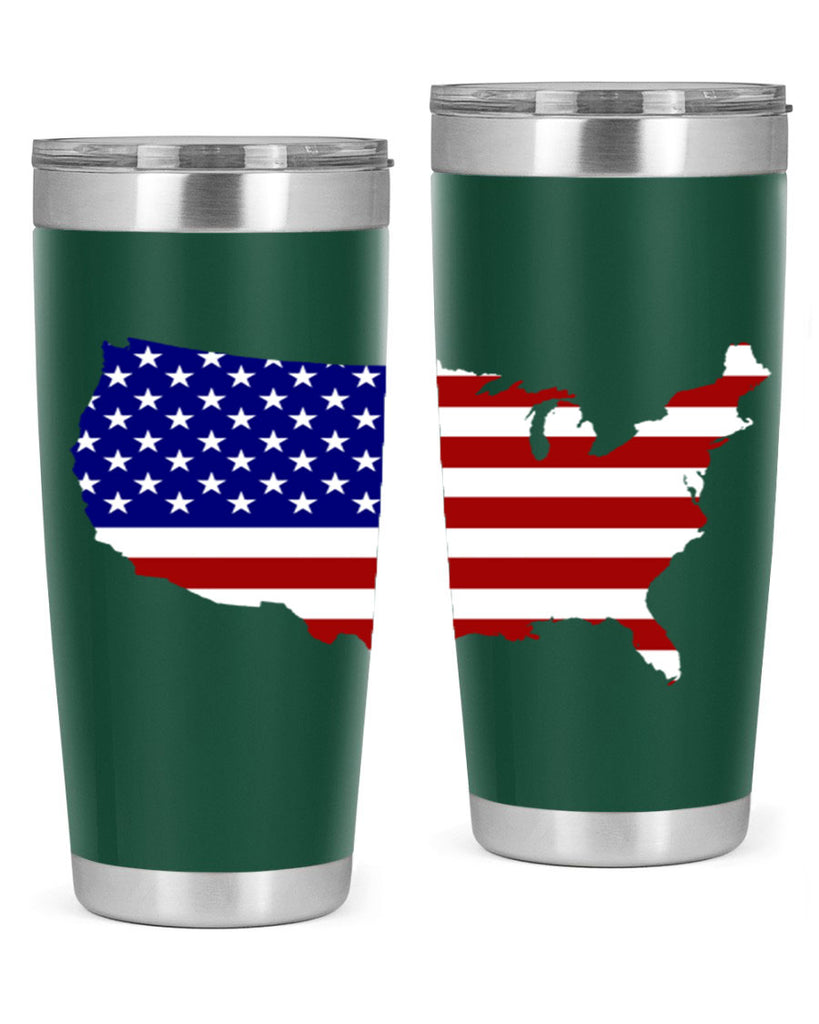 Flag With Map Style 50#- Fourt Of July- Tumbler