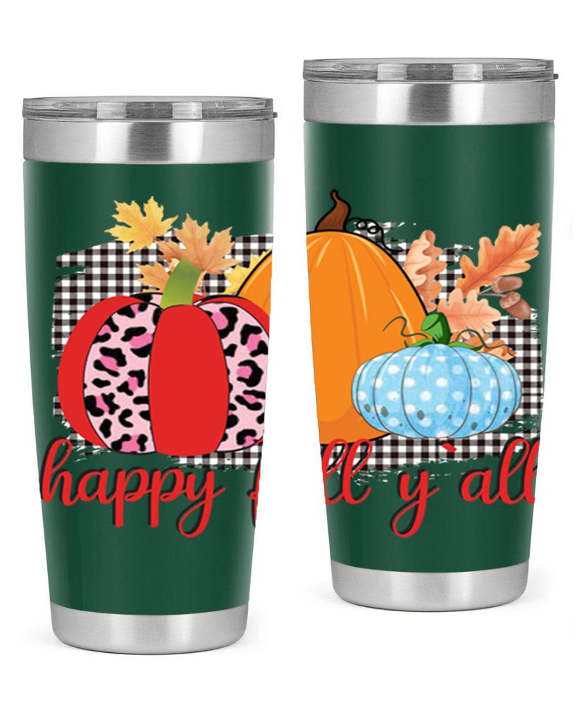 Happy Fall Yall Leopard 229#- fall- Tumbler