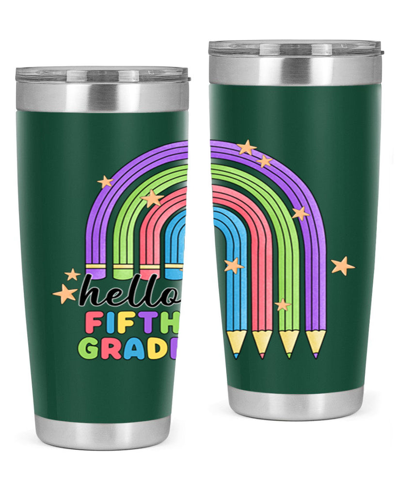 Hello 5th Grade Pencil Rainbow 13#- 5th grade- Tumbler