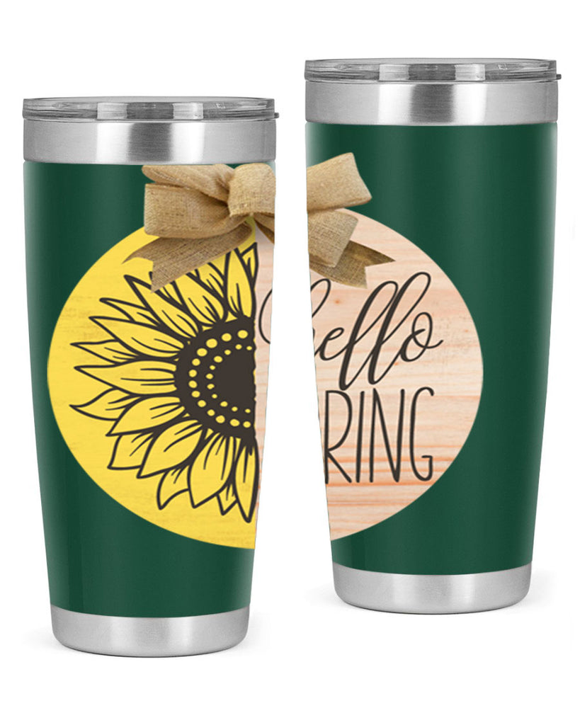 Hello spring half sunflower Mockup198#- spring- Tumbler
