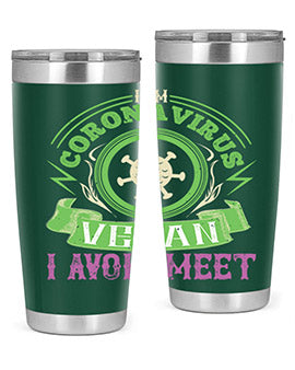 I Am Coronavirus Vegan I Avoid Meet Style 38#- corona virus- Tumbler