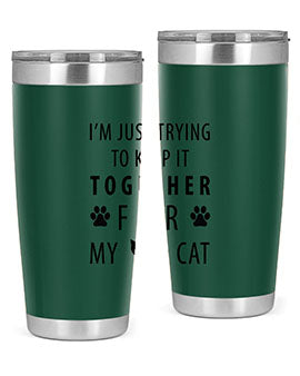 I’m Just Trying Style 61#- cat- Tumbler