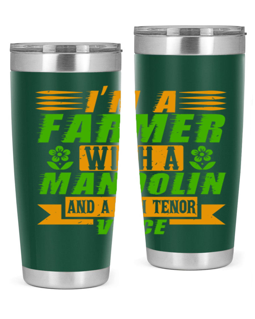 Im A Farmer With a mandolin 48#- farming and gardening- Tumbler