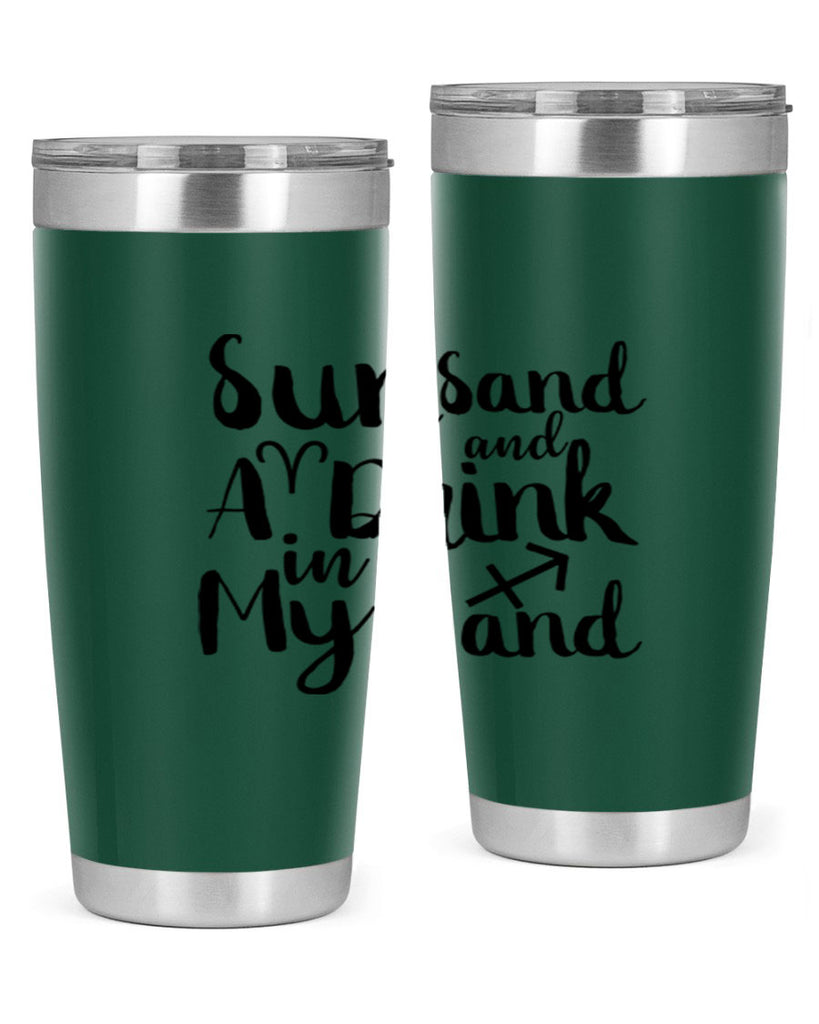 Sun Sand And A Drink In My Hand 480#- zodiac- Tumbler