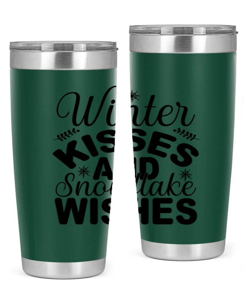 Winter Kisses and Snowflake Wishes 514#- winter- Tumbler