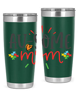 ausome mom Style 4#- autism- Tumbler
