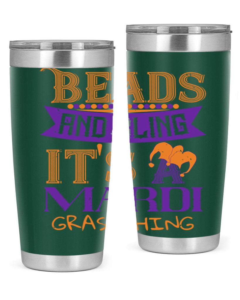 beads and bling its a mardi gras thing 51#- mardi gras- Tumbler