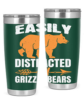 easily distracted by grizzly bears 1#- Bears- Tumbler