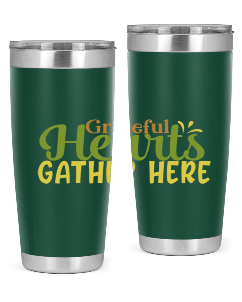 grateful hearts gather here 59#- thanksgiving- Tumbler