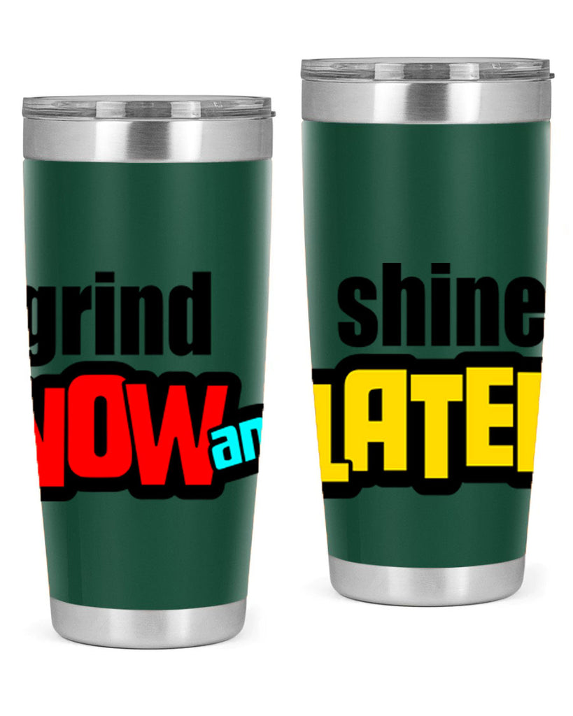 grind now and shine later 142#- black words phrases- Cotton Tank