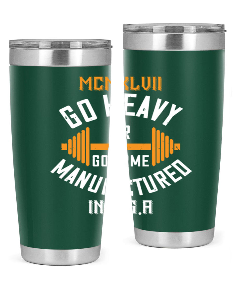 mcmxlvii go heavy or go home manufactured in 84#- gym- Tumbler