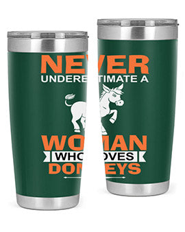 never underestimate a woman who loves donkeys Style 1#- donkey- Tumbler