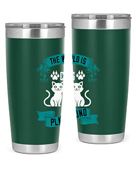 the world is my cats playground Style 119#- cat- Tumbler