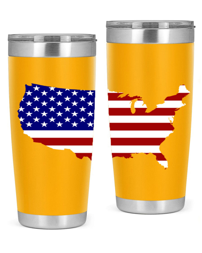 Flag With Map Style 50#- Fourt Of July- Tumbler