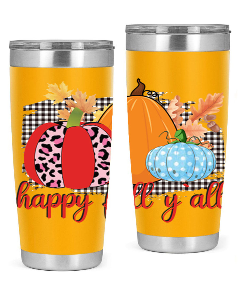 Happy Fall Yall Leopard 229#- fall- Tumbler