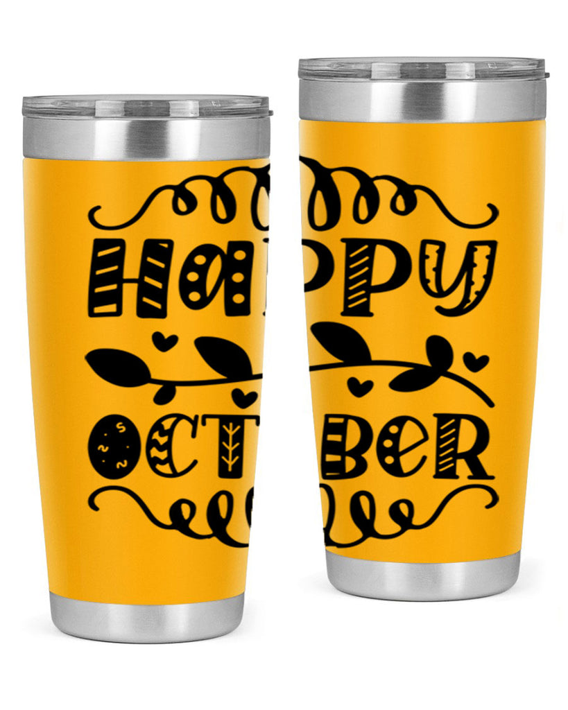 Happy October 239#- fall- Tumbler