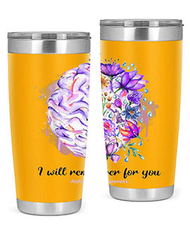 I Will Remember For You Brain Alzheimers Awareness 184#- alzheimers- Tumbler
