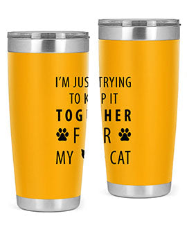 I’m Just Trying Style 61#- cat- Tumbler
