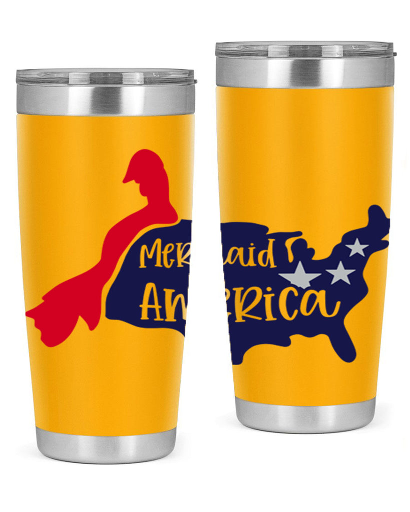 Mermaid In America Style 167#- Fourt Of July- Tumbler