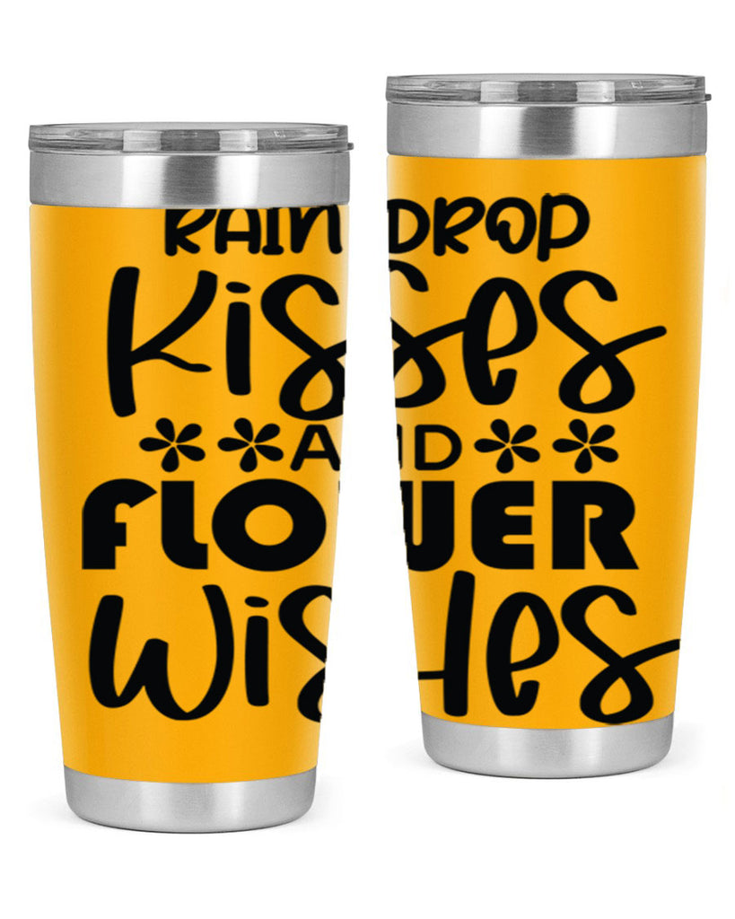 Rain drop kisses and flower 398#- spring- Tumbler