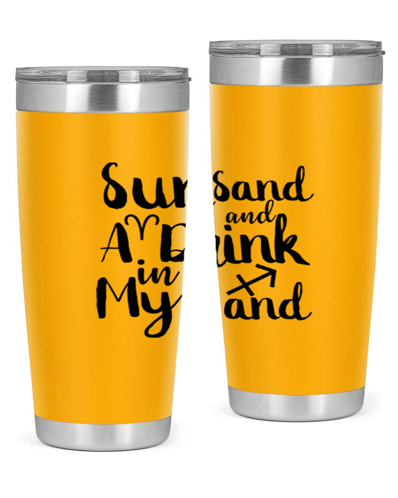 Sun Sand And A Drink In My Hand 480#- zodiac- Tumbler