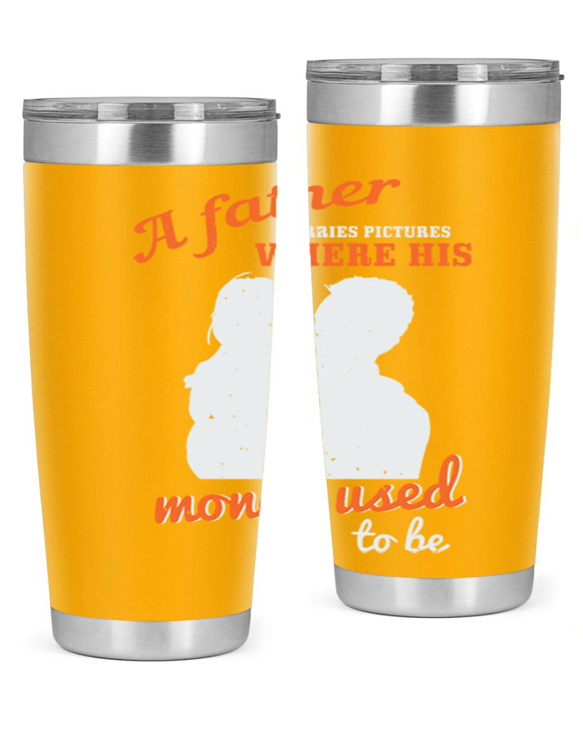 a father carries pictures 273#- fathers day- Tumbler