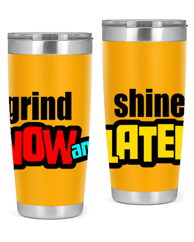 grind now and shine later 142#- black words phrases- Cotton Tank