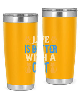 life is better with cat Style 64#- cat- Tumbler