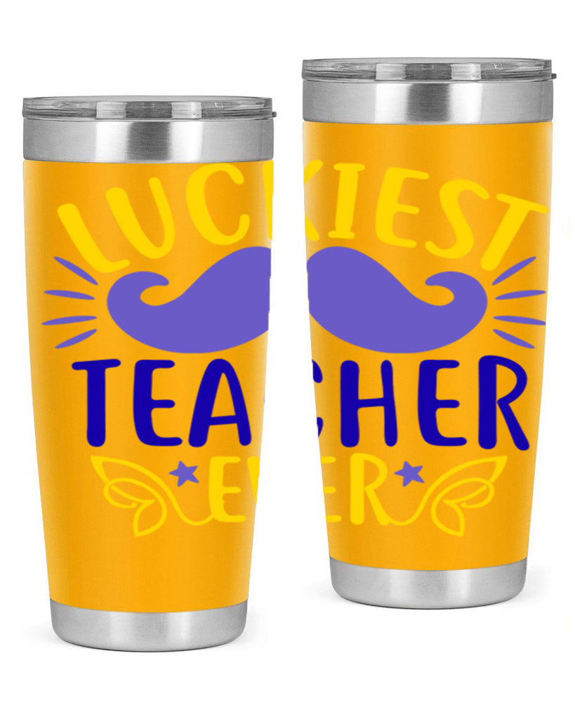 luckiest teacher ever 12#- mardi gras- Tumbler