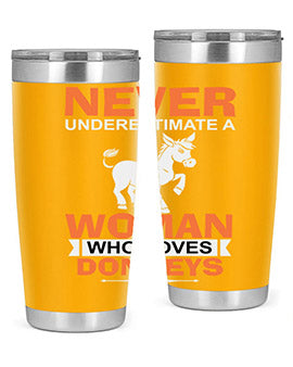 never underestimate a woman who loves donkeys Style 1#- donkey- Tumbler