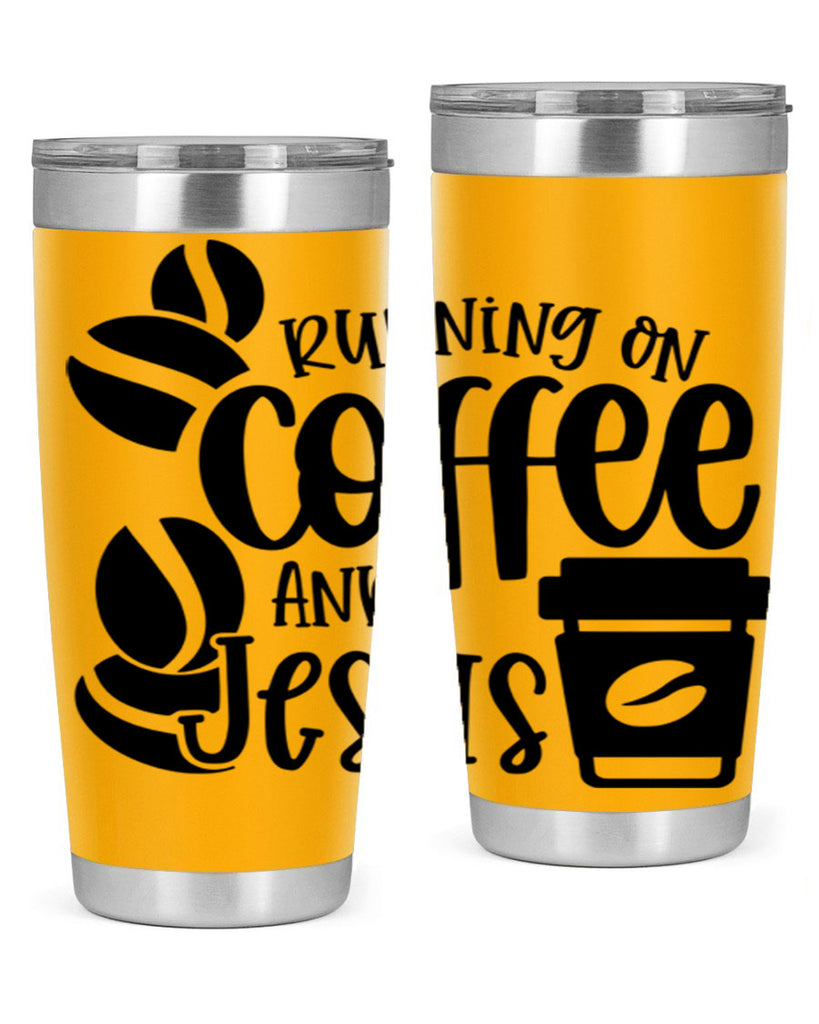 running on coffee and jesus 38#- coffee- Tumbler