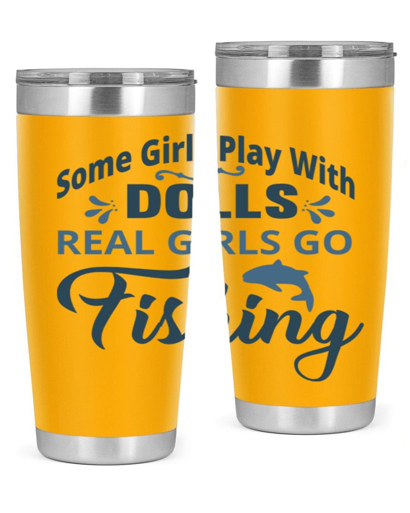 some girl play with dolls 38#- fishing- Tumbler
