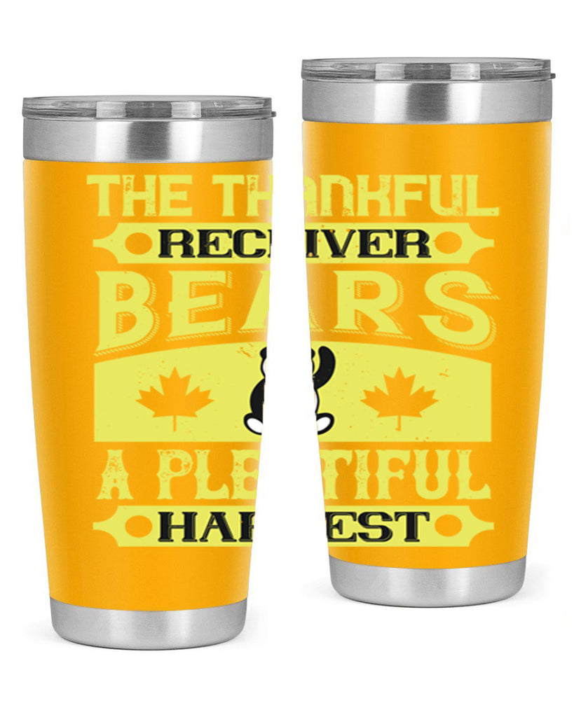 the thankful receiver bears a plentiful harvest 2#- thanksgiving- Tumbler