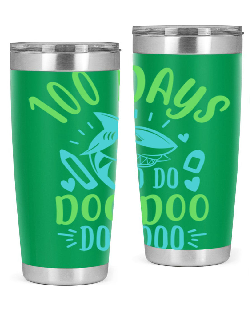 100 days shark doo doo 21#- 100 days of school- Tumbler