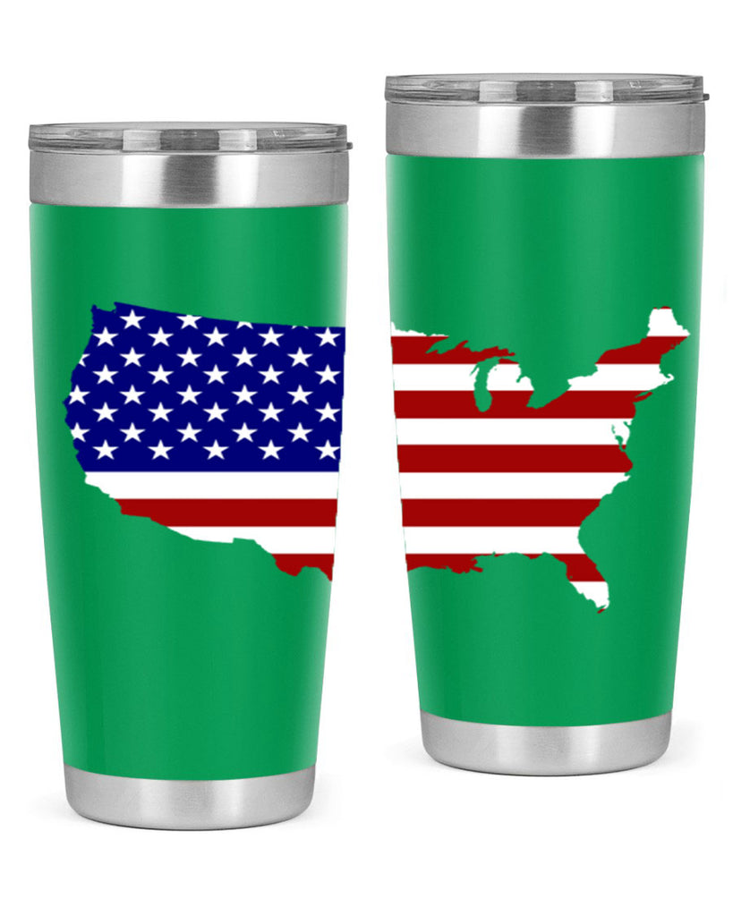 Flag With Map Style 50#- Fourt Of July- Tumbler