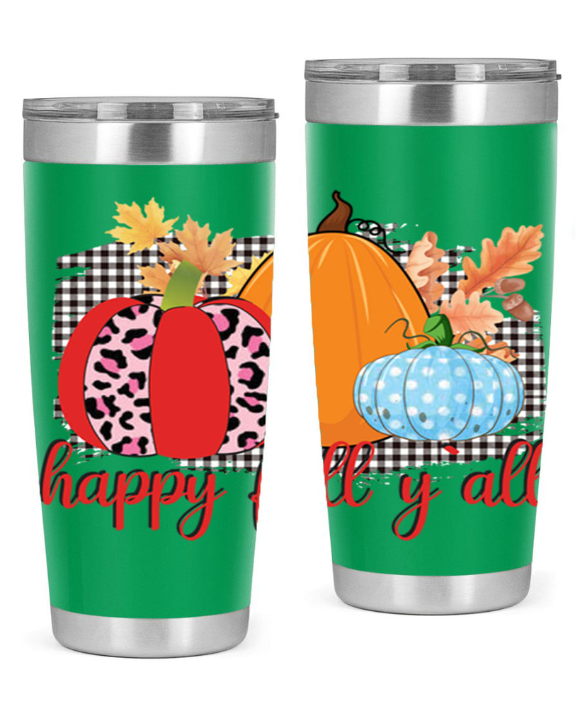Happy Fall Yall Leopard 229#- fall- Tumbler
