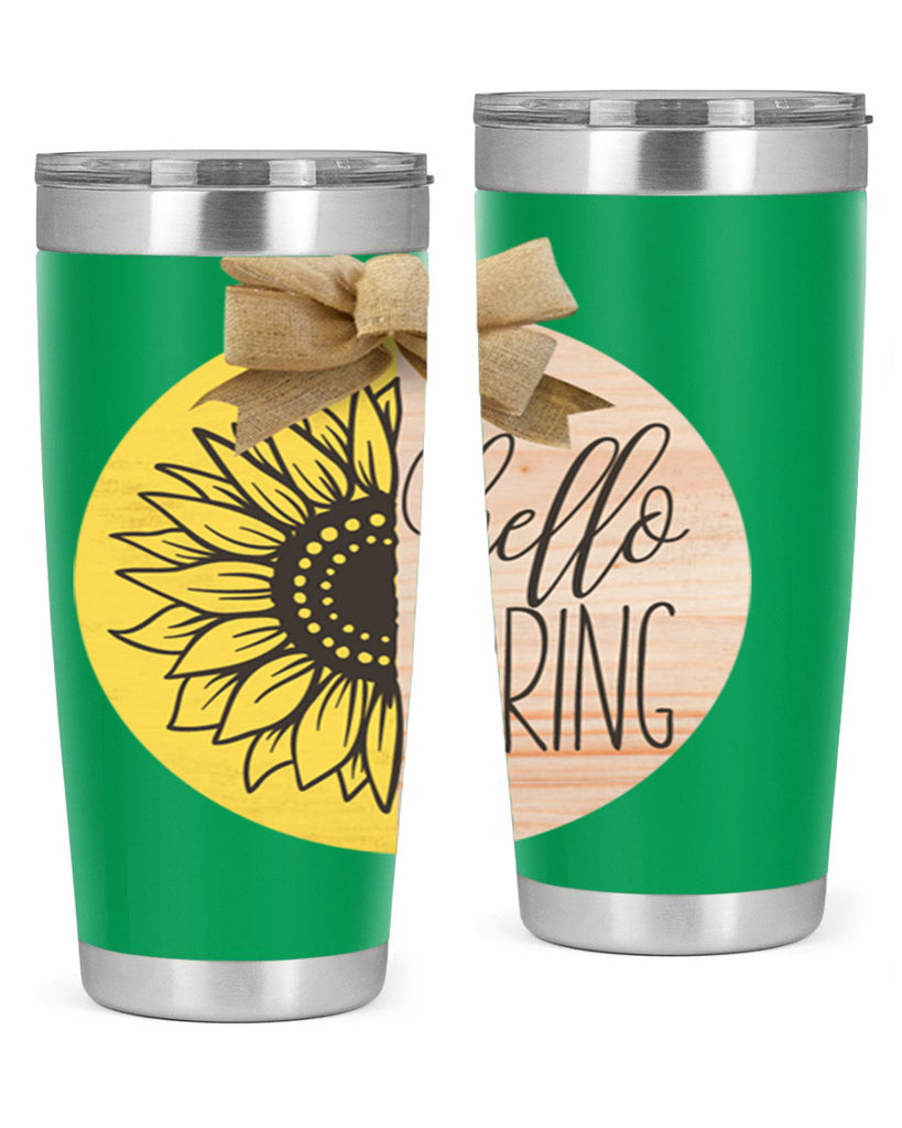 Hello spring half sunflower Mockup198#- spring- Tumbler