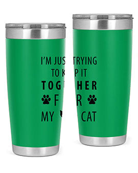 I’m Just Trying Style 61#- cat- Tumbler