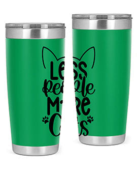 Less People More Cats Style 97#- cat- Tumbler
