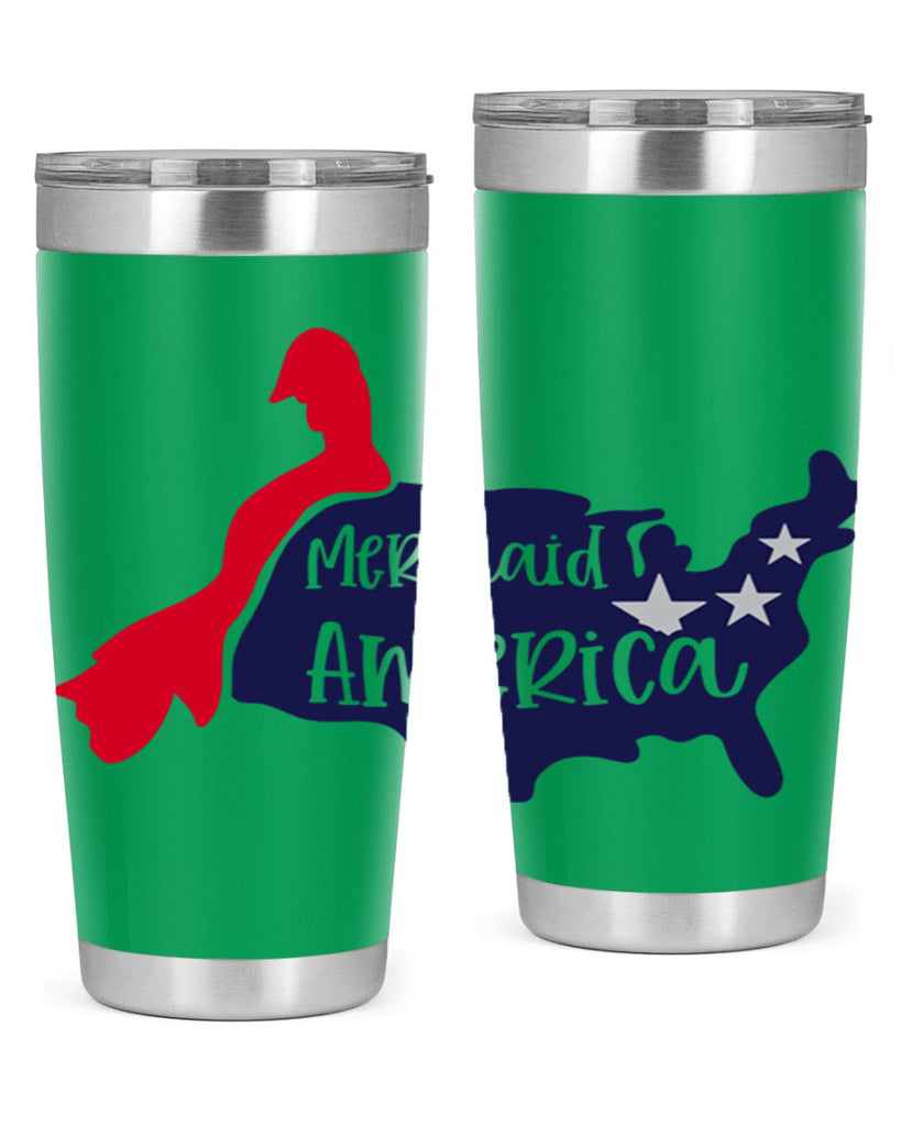 Mermaid In America Style 167#- Fourt Of July- Tumbler