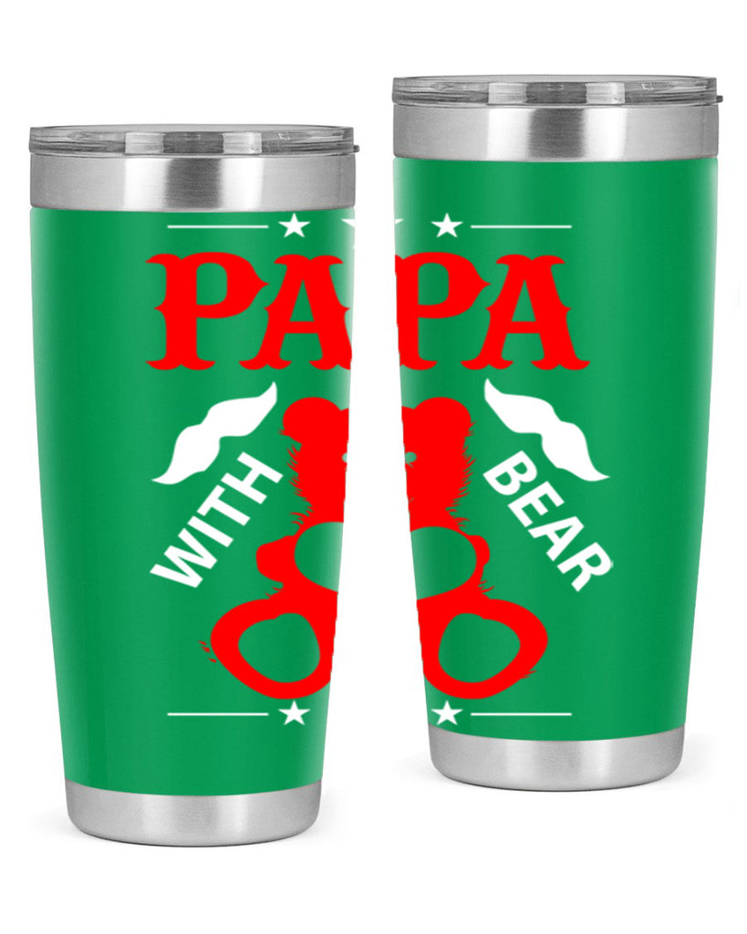 PAPA WITH BEAR 112#- grandpa - papa- Tumbler