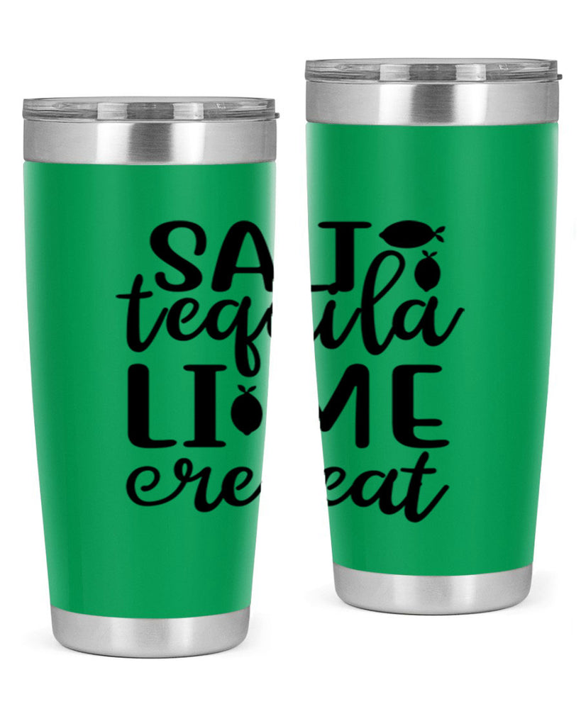 Salt tequila lime repeat 558#- mermaid- Tumbler