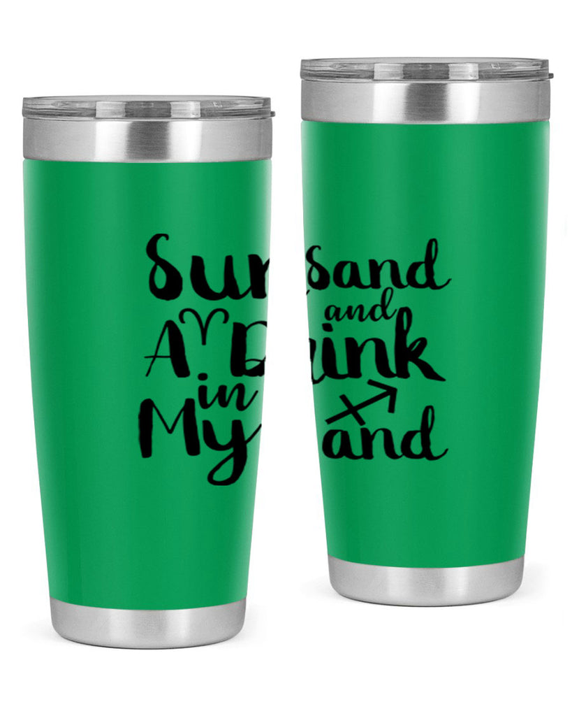 Sun Sand And A Drink In My Hand 480#- zodiac- Tumbler