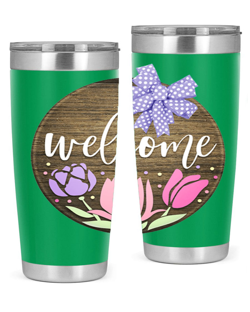 Welcome three flowers Mockup586#- spring- Tumbler