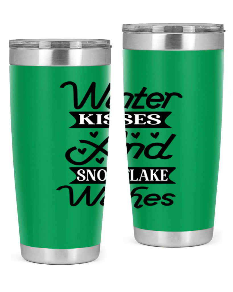 Winter Kisses And Snowflake Wishes 515#- winter- Tumbler