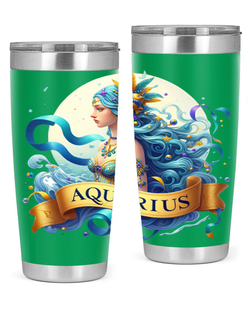 aquarius 84#- zodiac- Tumbler